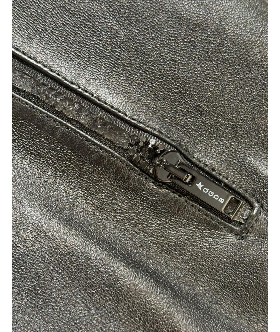 GOLDEN GOOSE DELUXE BRAND Черная кожаная куртка, фото 4