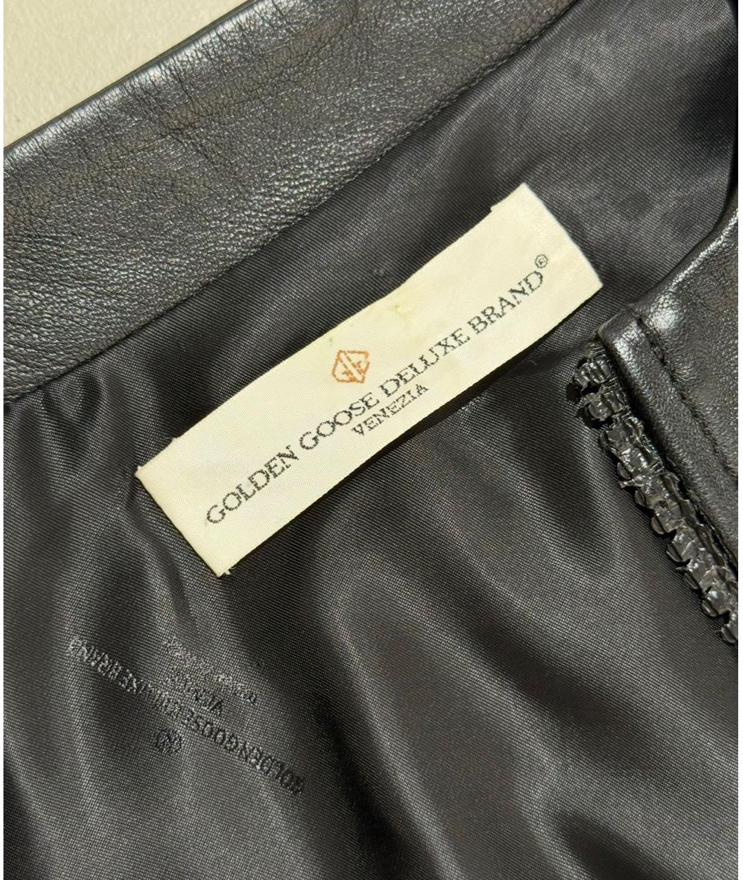 GOLDEN GOOSE DELUXE BRAND Черная кожаная куртка, фото 3