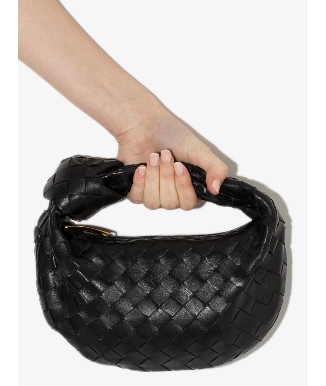 BOTTEGA VENETA Черная кожаная сумка с короткими ручками, фото 3