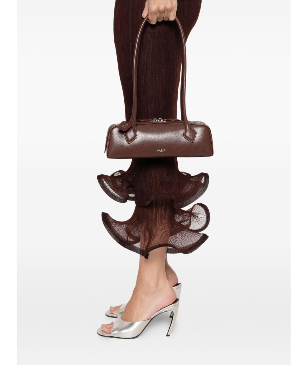 ALAIA Коричневая кожаная сумка тоут, фото 2