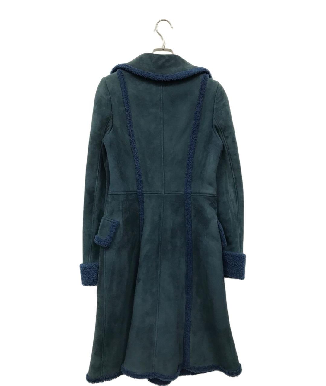 FERRAGAMO Темно-синяя кожаная дубленка, фото 2