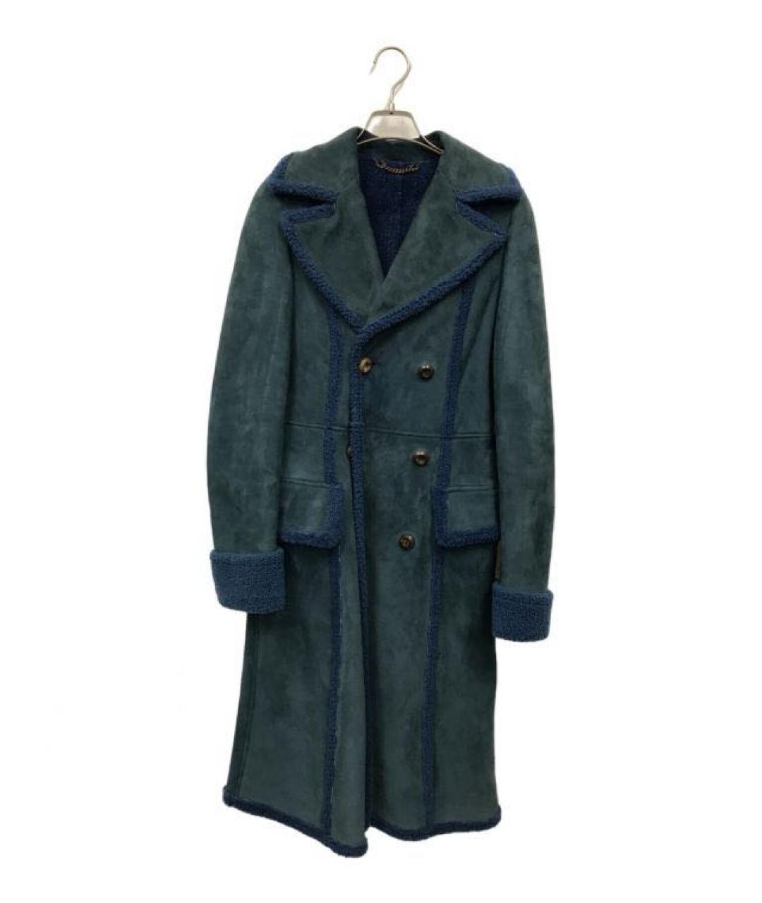 FERRAGAMO Темно-синяя кожаная дубленка, фото 1