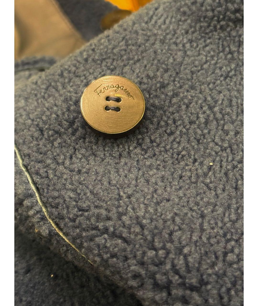 FERRAGAMO Темно-синяя кожаная дубленка, фото 6