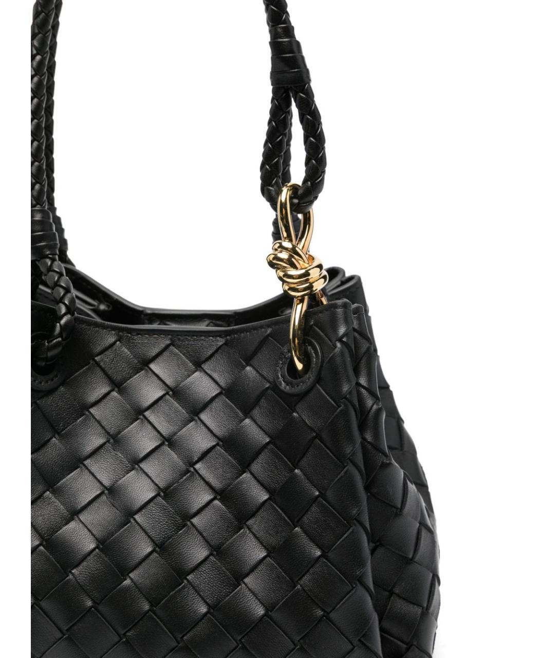 BOTTEGA VENETA Черная кожаная сумка тоут, фото 3