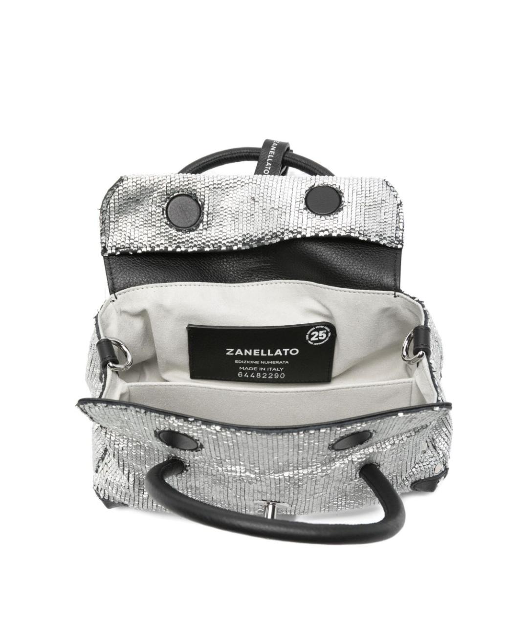 ZANELLATO Серебряная сумка с короткими ручками, фото 4