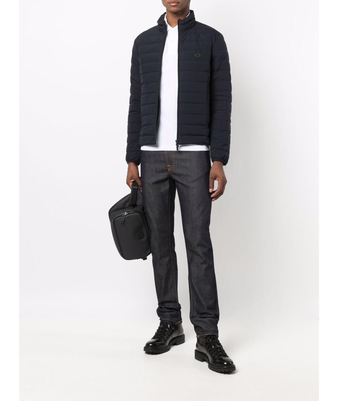 EMPORIO ARMANI Синий полиамидовый пуховик, фото 3