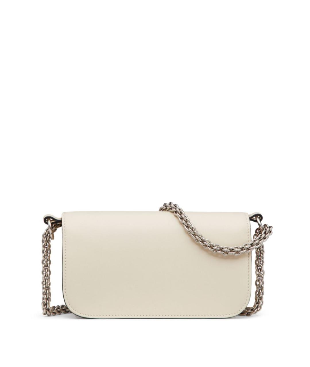 VALENTINO Бежевая кожаная сумка с короткими ручками, фото 4