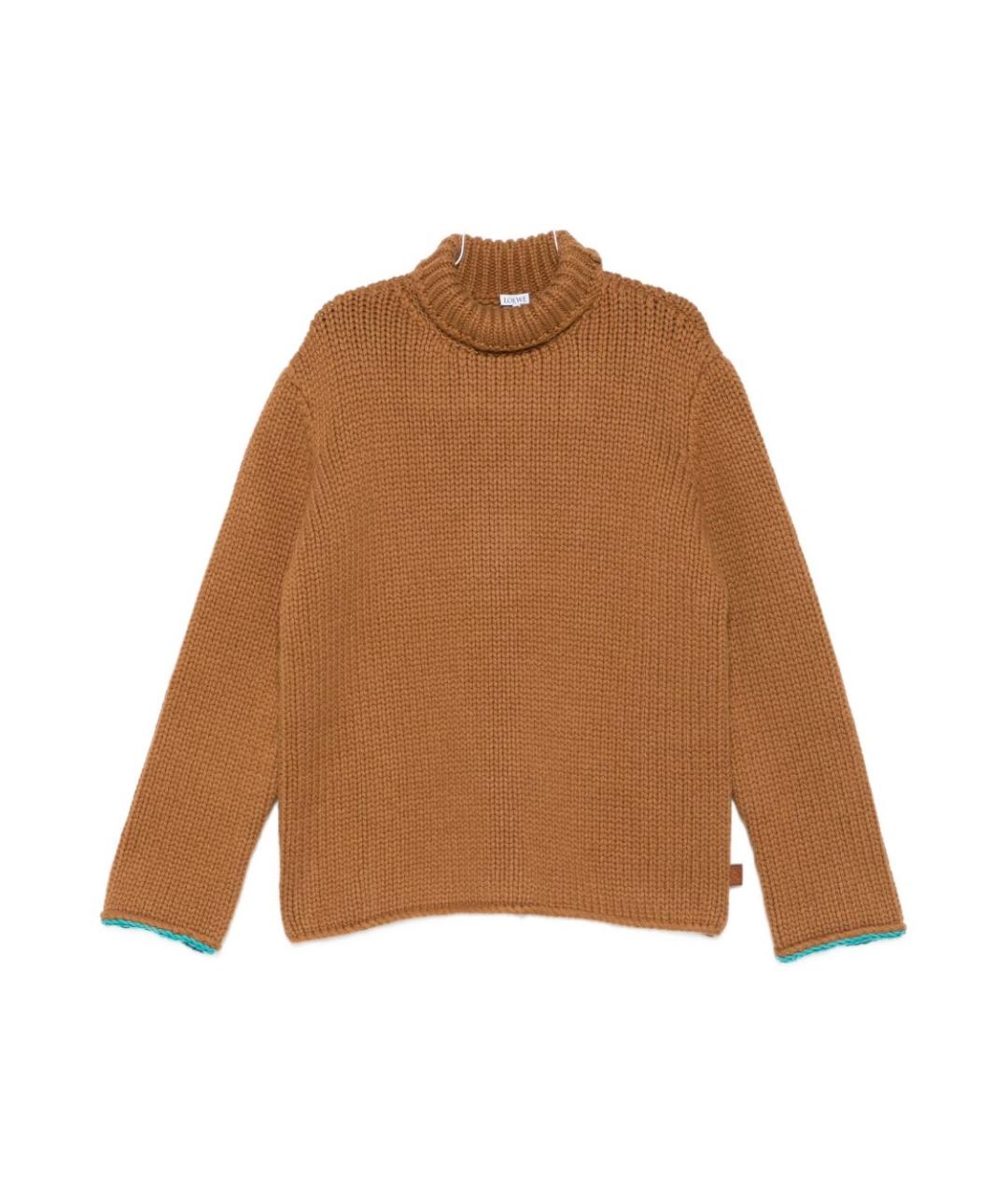 LOEWE Коричневый шерстяной джемпер / свитер, фото 1