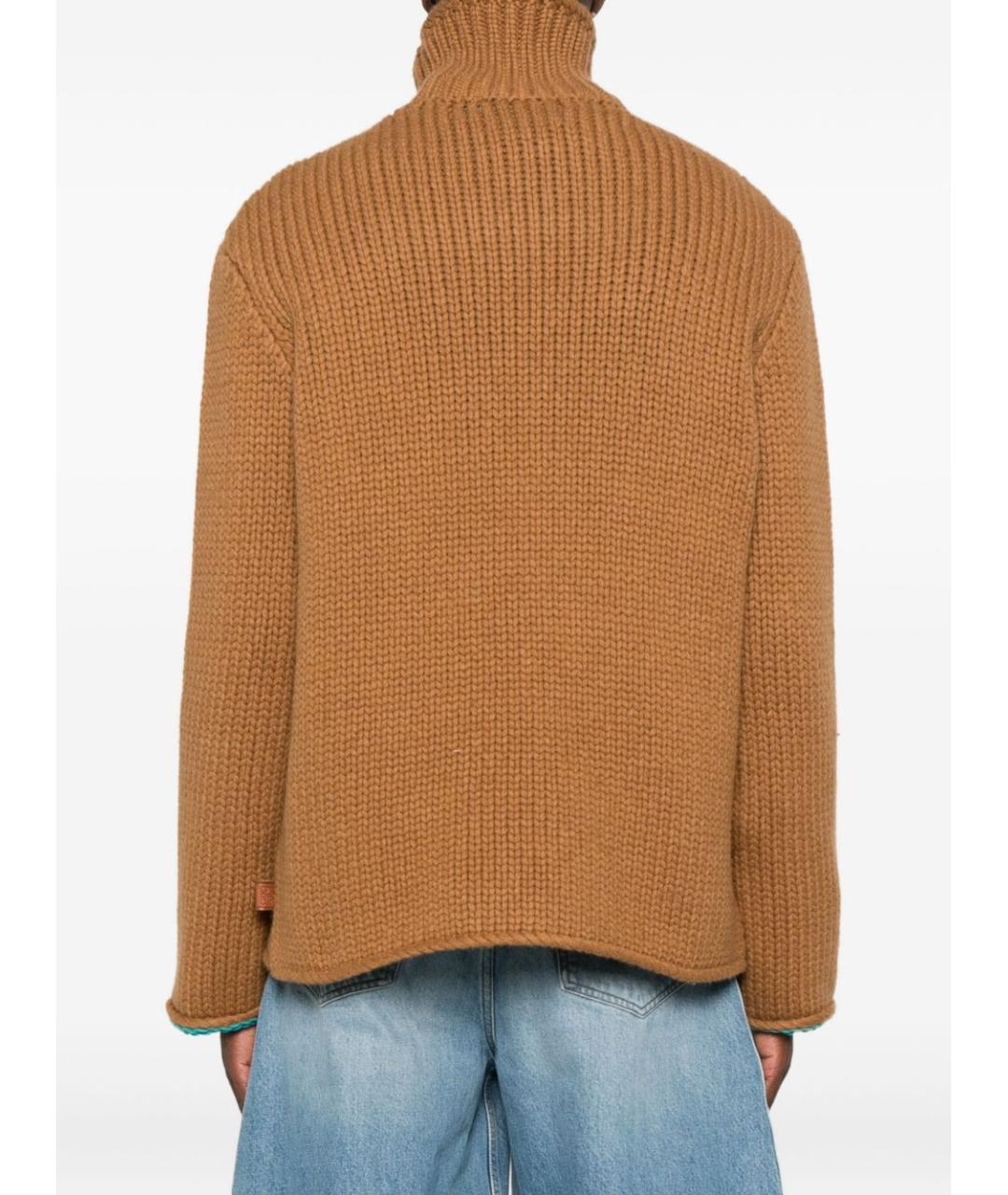 LOEWE Коричневый шерстяной джемпер / свитер, фото 4