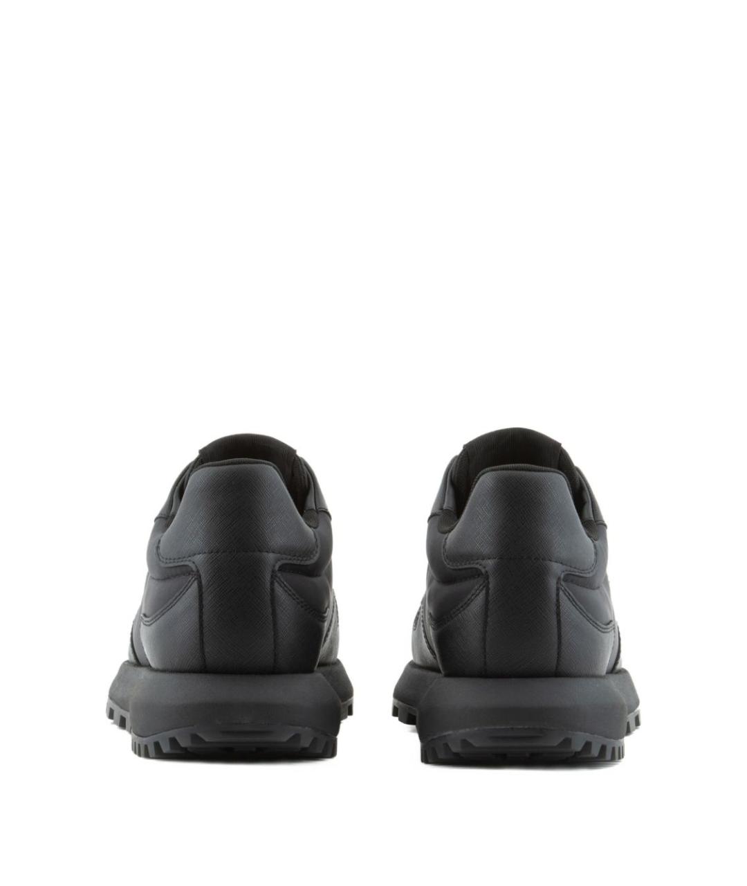 EMPORIO ARMANI Черные синтетические низкие кроссовки / кеды, фото 2