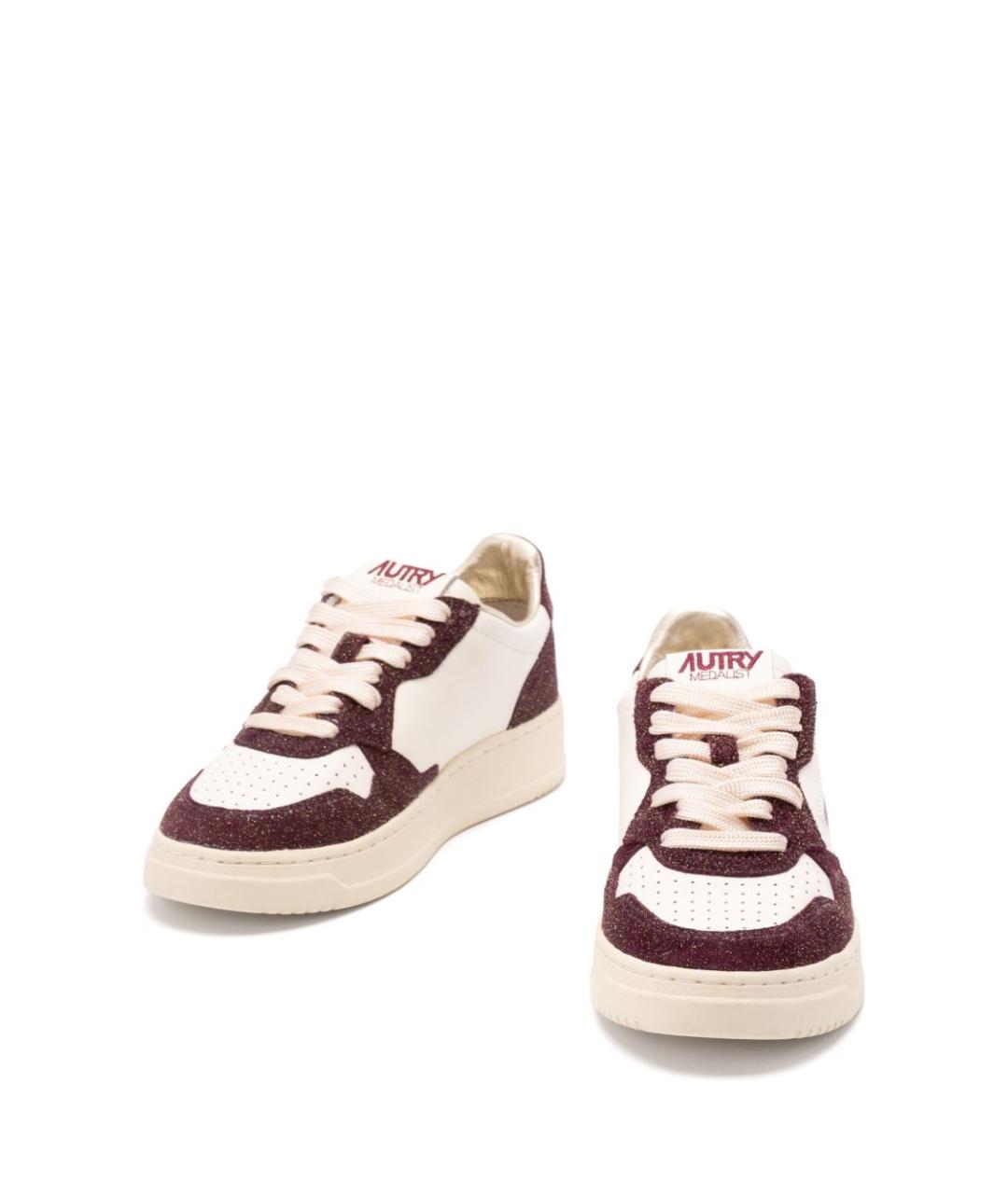 AUTRY Бордовые кожаные кроссовки, фото 5