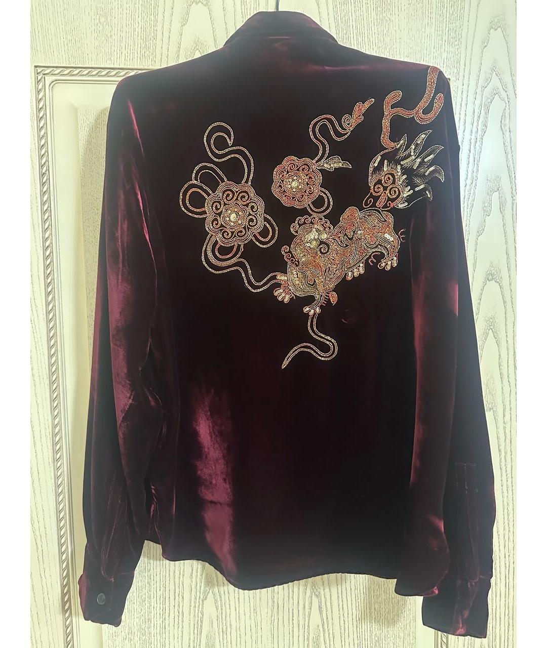 SAINT LAURENT Бордовая бархатная рубашка, фото 2