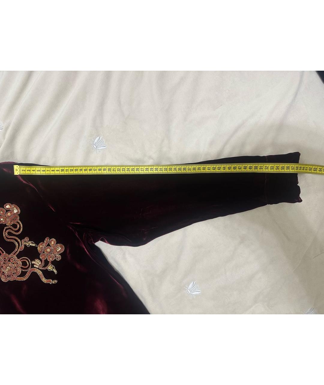 SAINT LAURENT Бордовая бархатная рубашка, фото 7