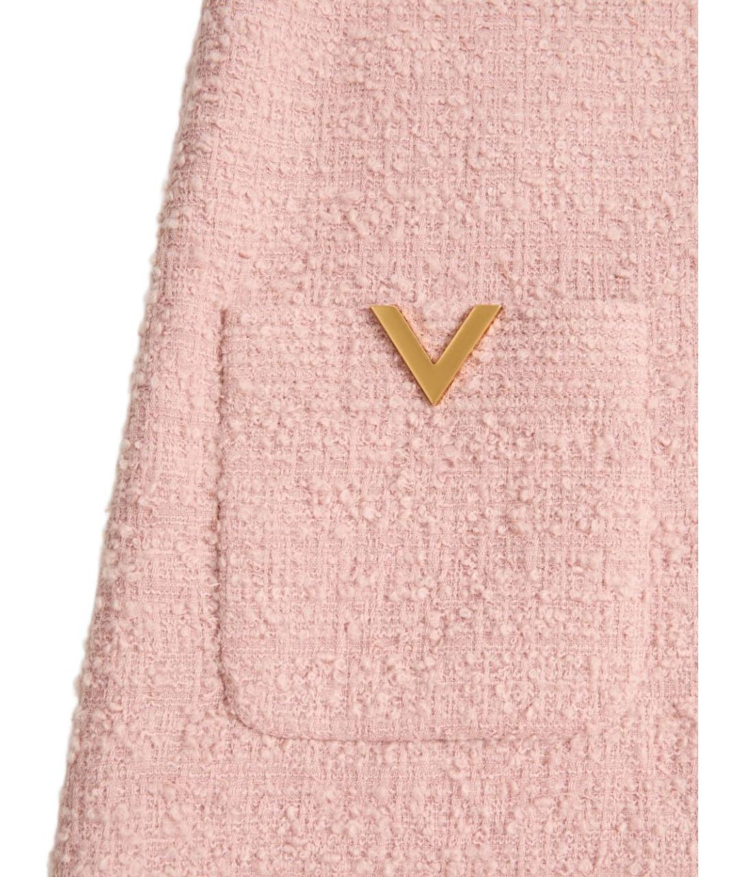 VALENTINO Розовое шерстяное повседневное платье, фото 3