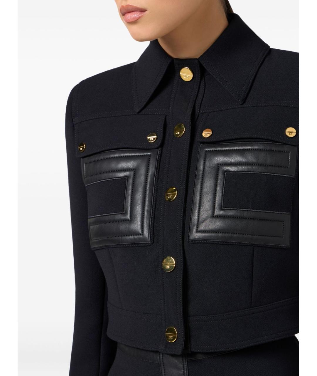 ELISABETTA FRANCHI Черная полиэстеровая куртка, фото 3