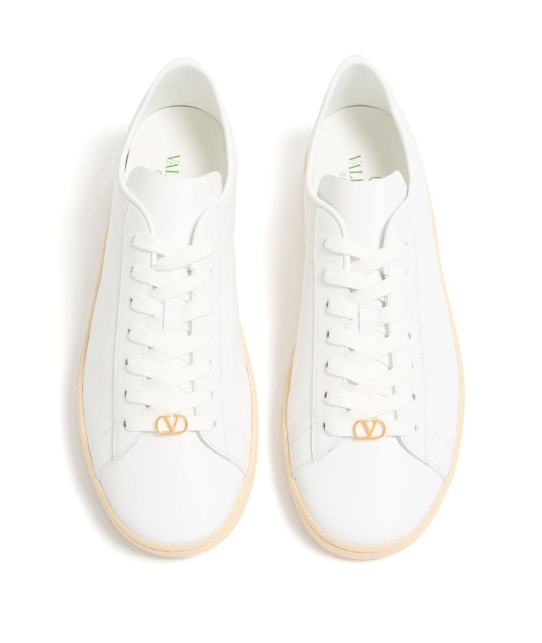 VALENTINO Белые кожаные низкие кроссовки / кеды, фото 6