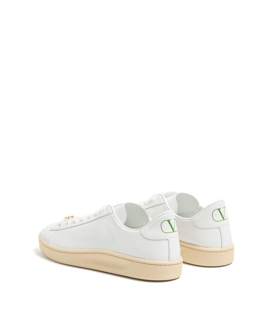 VALENTINO Белые кожаные низкие кроссовки / кеды, фото 3