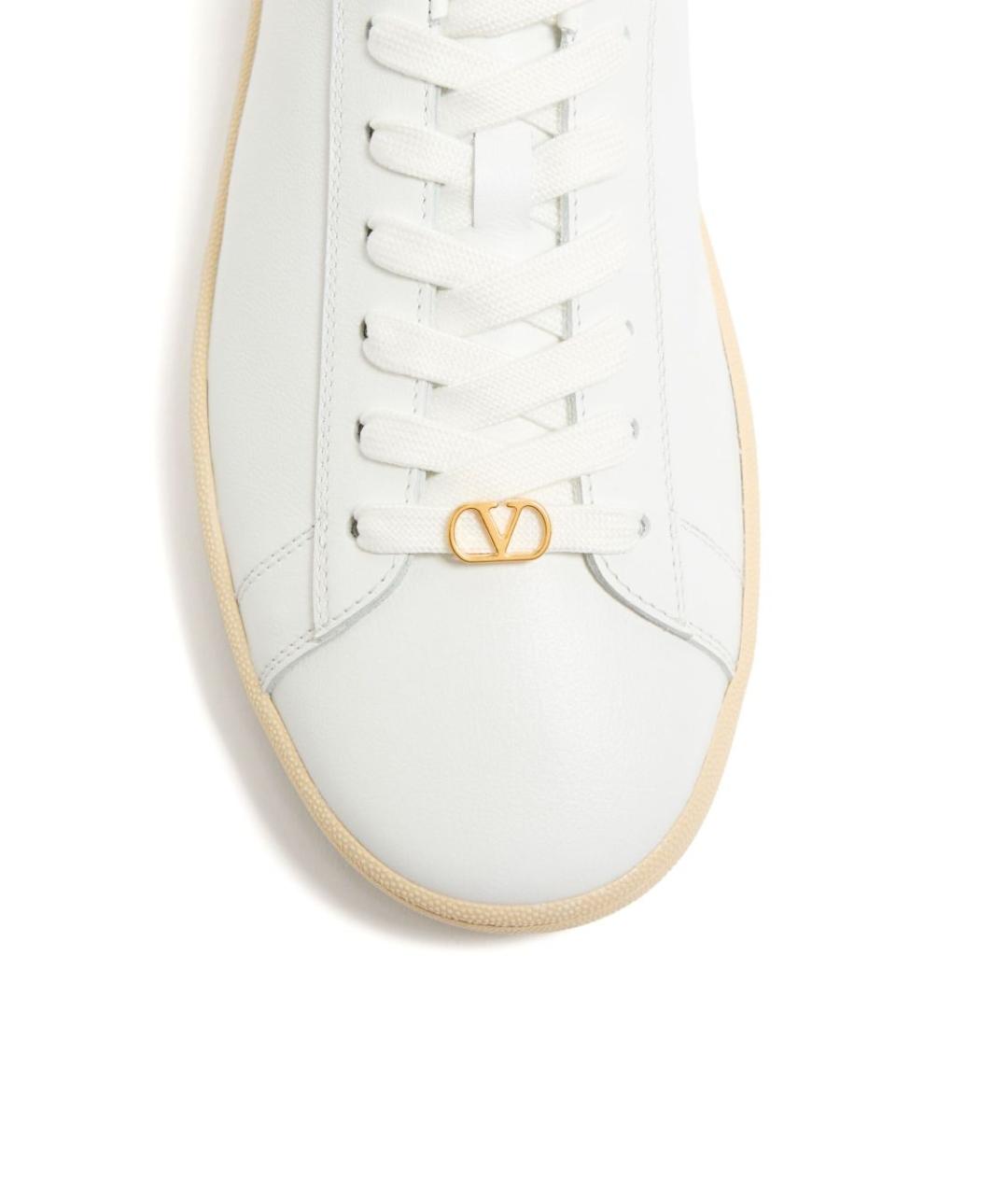 VALENTINO Белые кожаные низкие кроссовки / кеды, фото 5