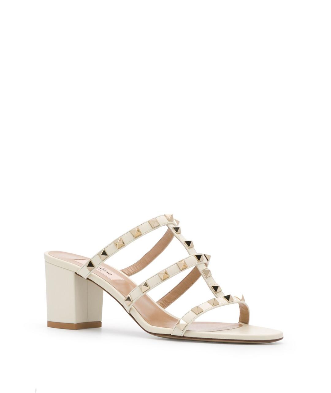 VALENTINO Бежевые кожаные сандалии, фото 2