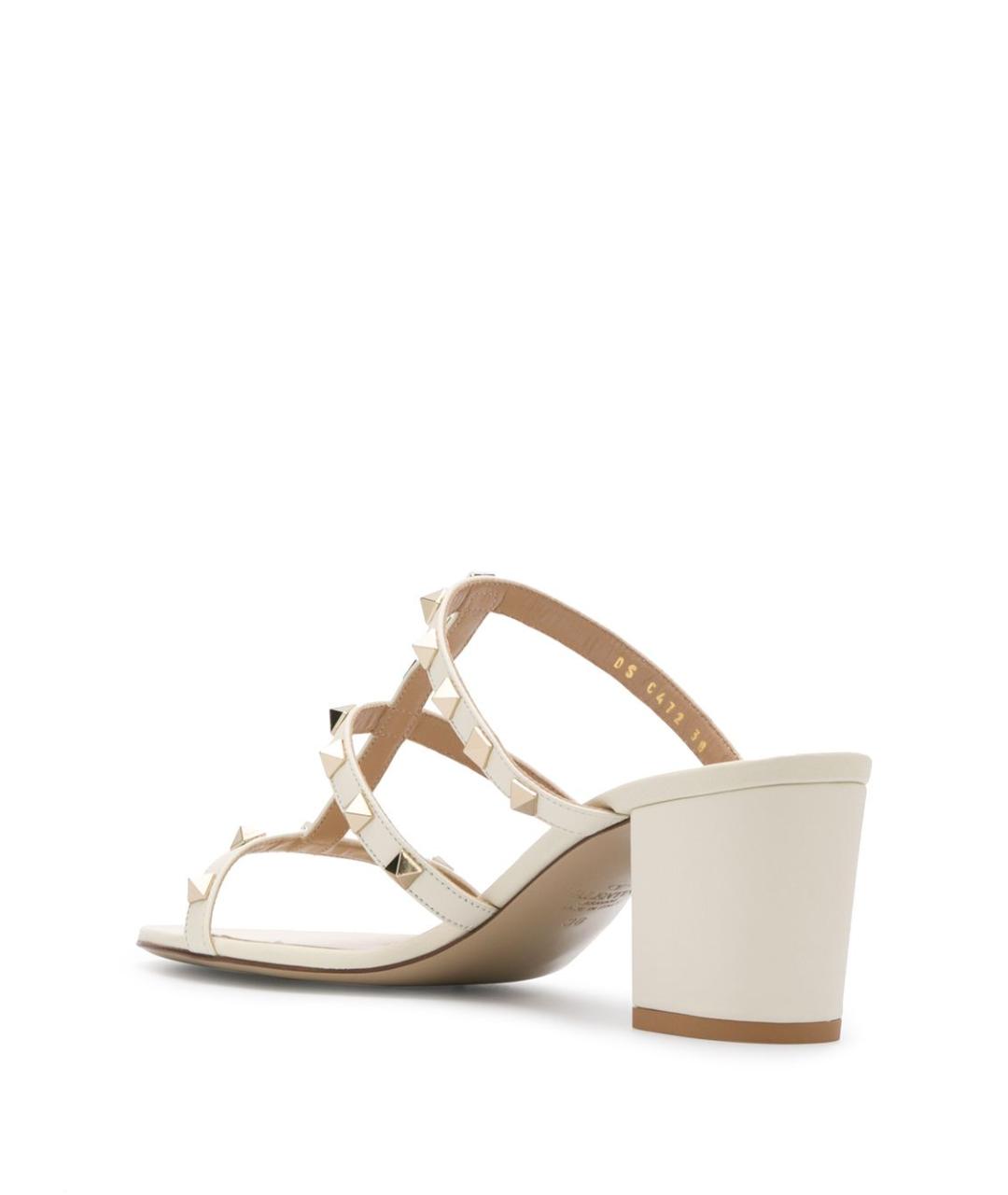 VALENTINO Бежевые кожаные сандалии, фото 3
