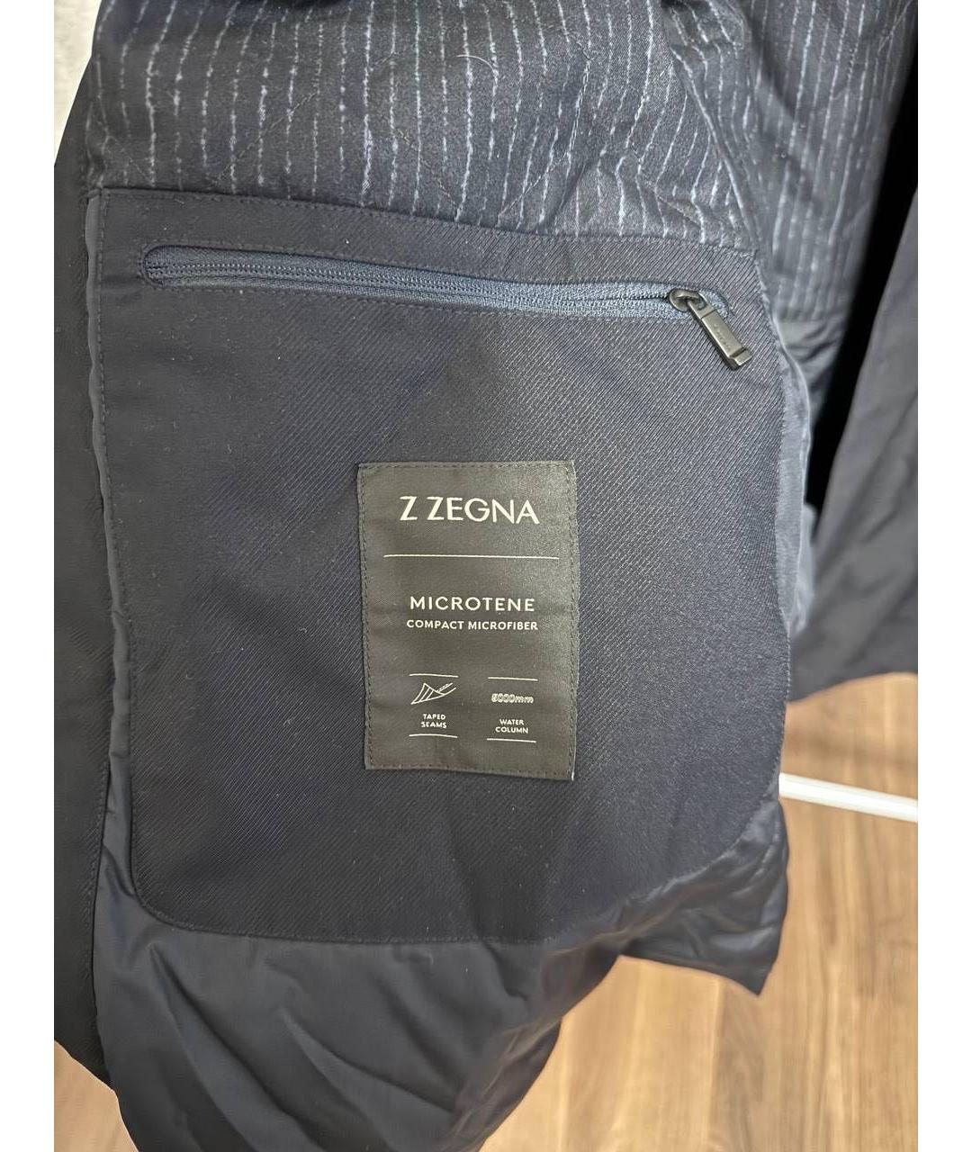 ZZEGNA Темно-синее полиэстеровое пальто, фото 3