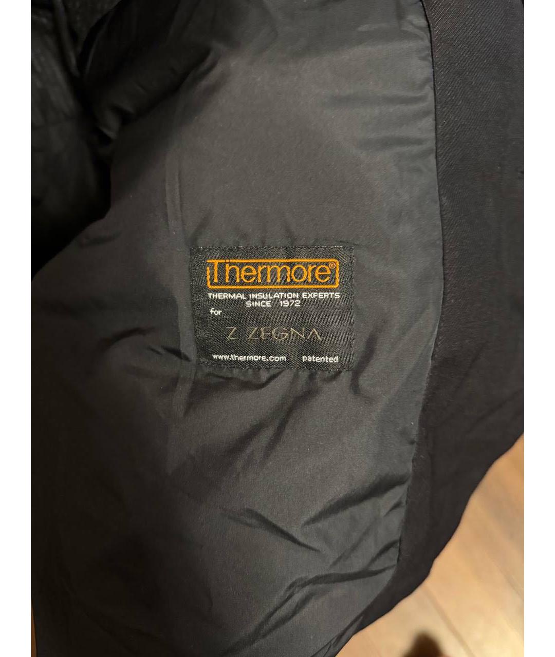 ZZEGNA Темно-синее полиэстеровое пальто, фото 5