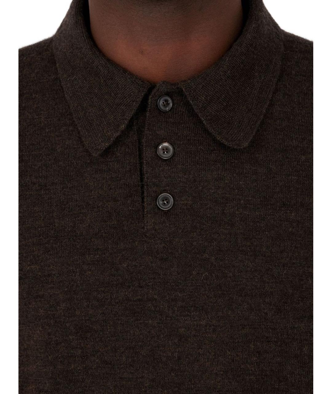 MAISON MARGIELA Коричневое поло с длинным рукавом, фото 4