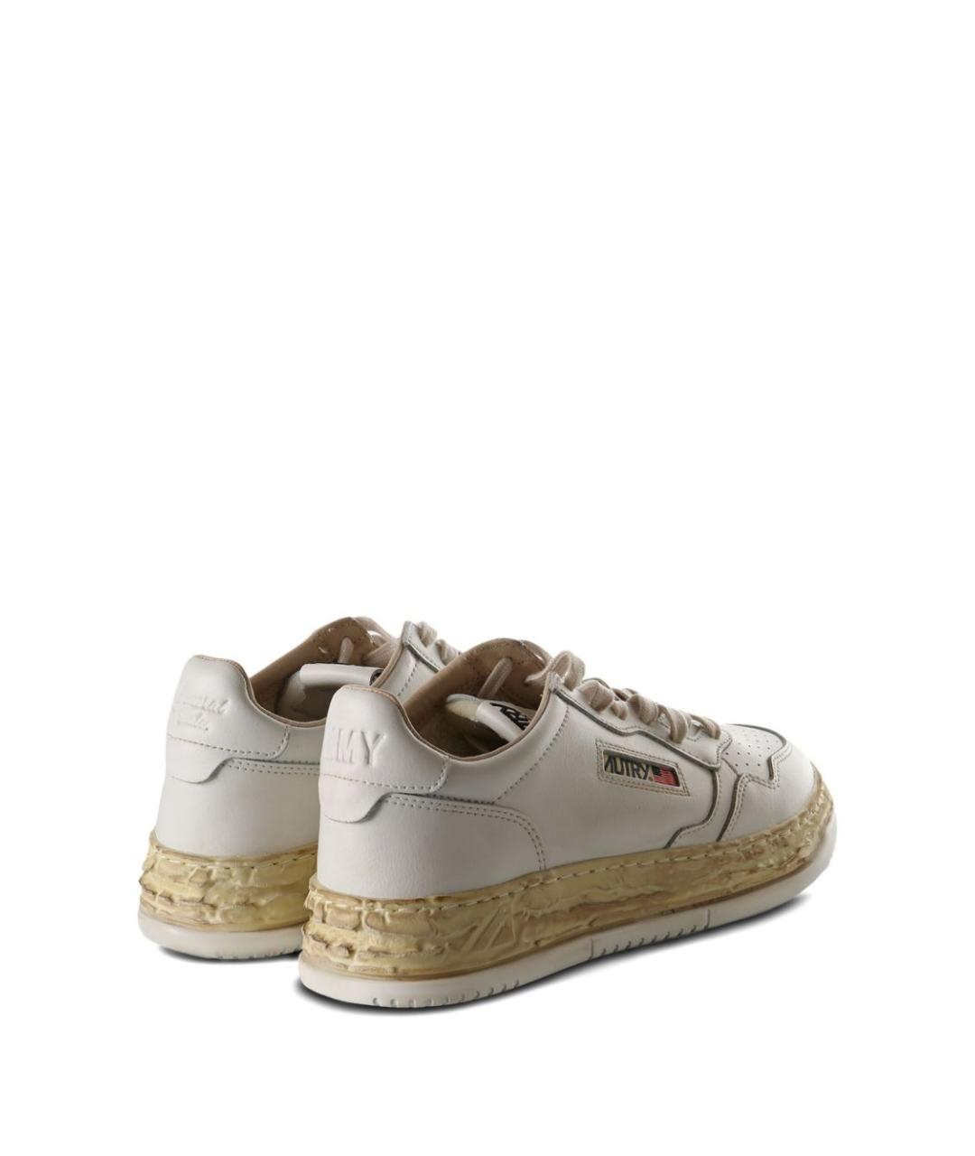 AUTRY Белые кожаные низкие кроссовки / кеды, фото 3