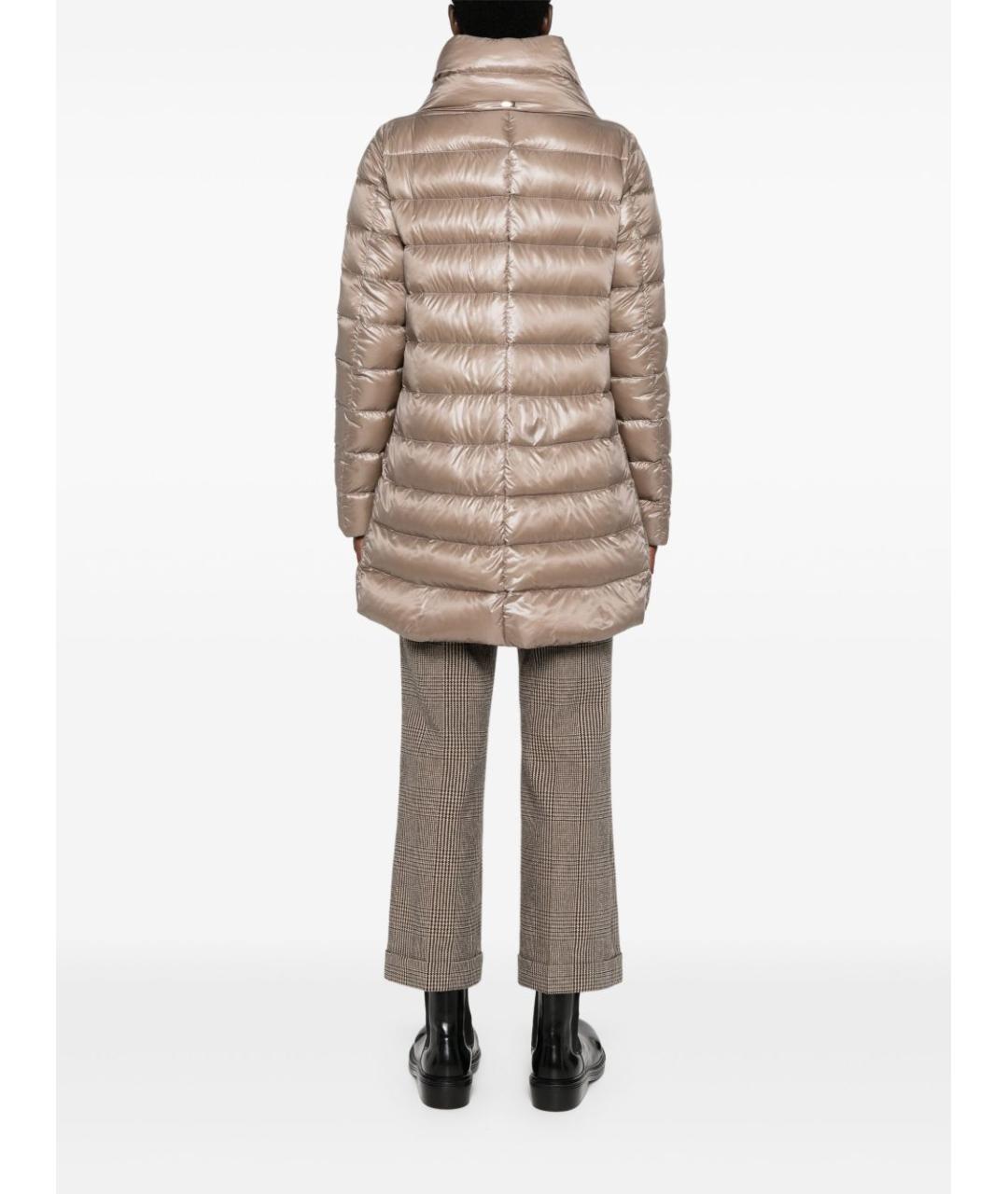 HERNO Бежевый полиамидовый пуховик, фото 5