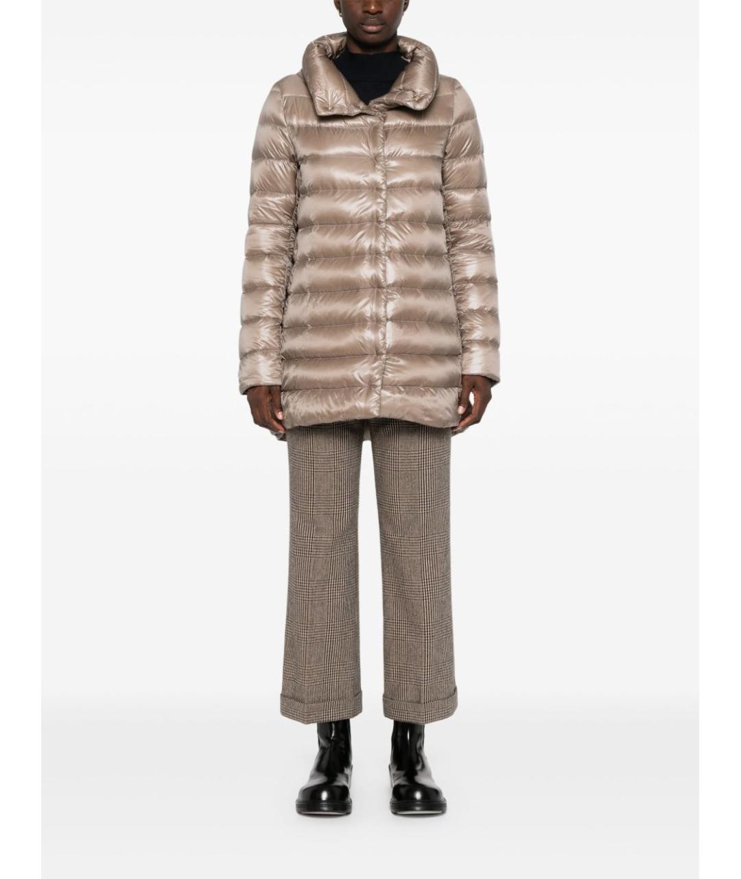 HERNO Бежевый полиамидовый пуховик, фото 2