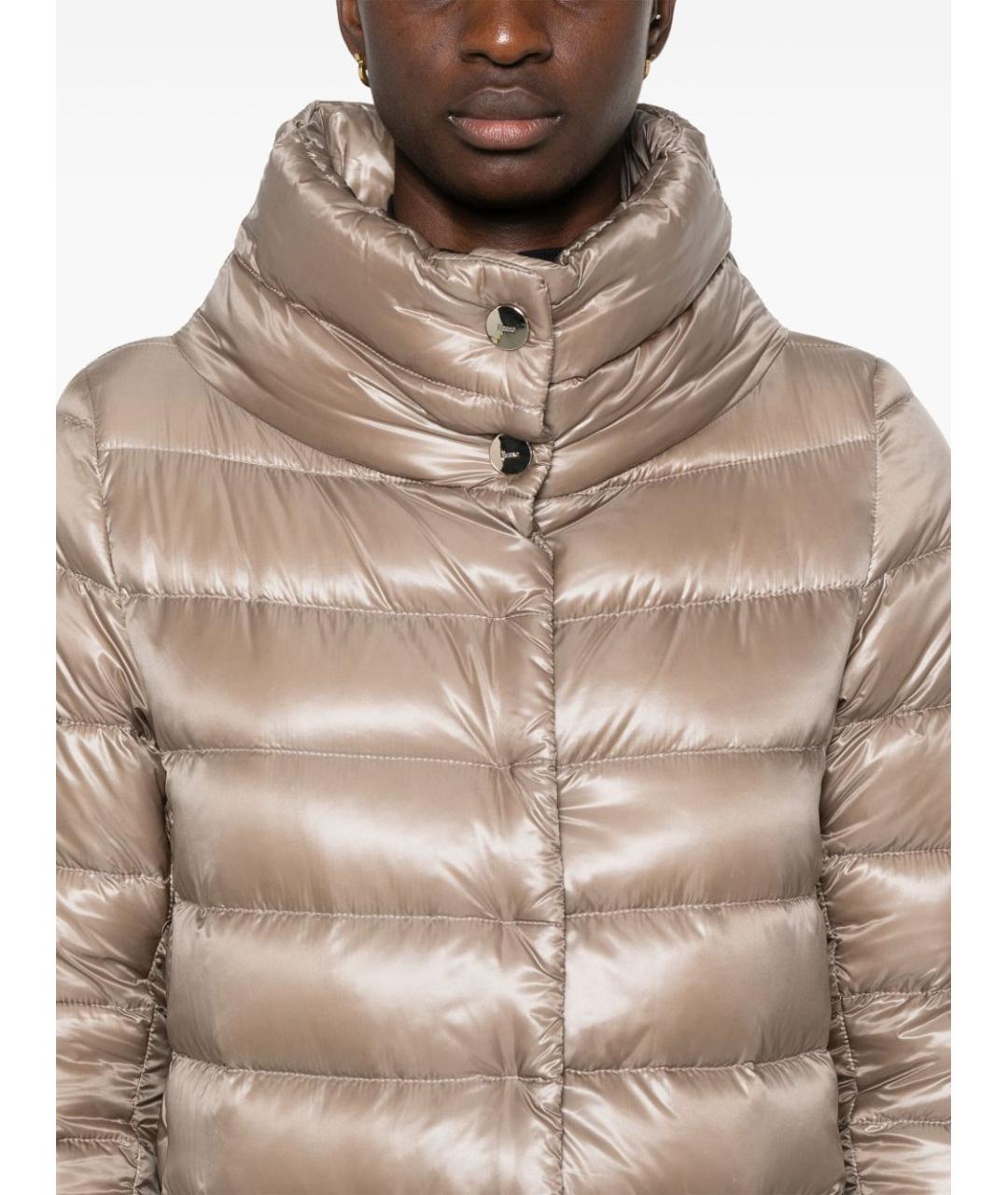 HERNO Бежевый полиамидовый пуховик, фото 3