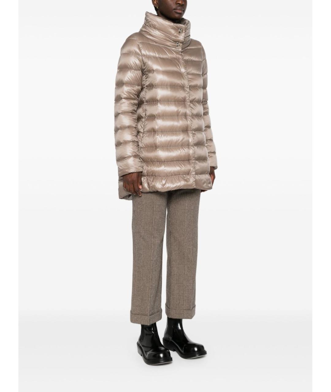 HERNO Бежевый полиамидовый пуховик, фото 4