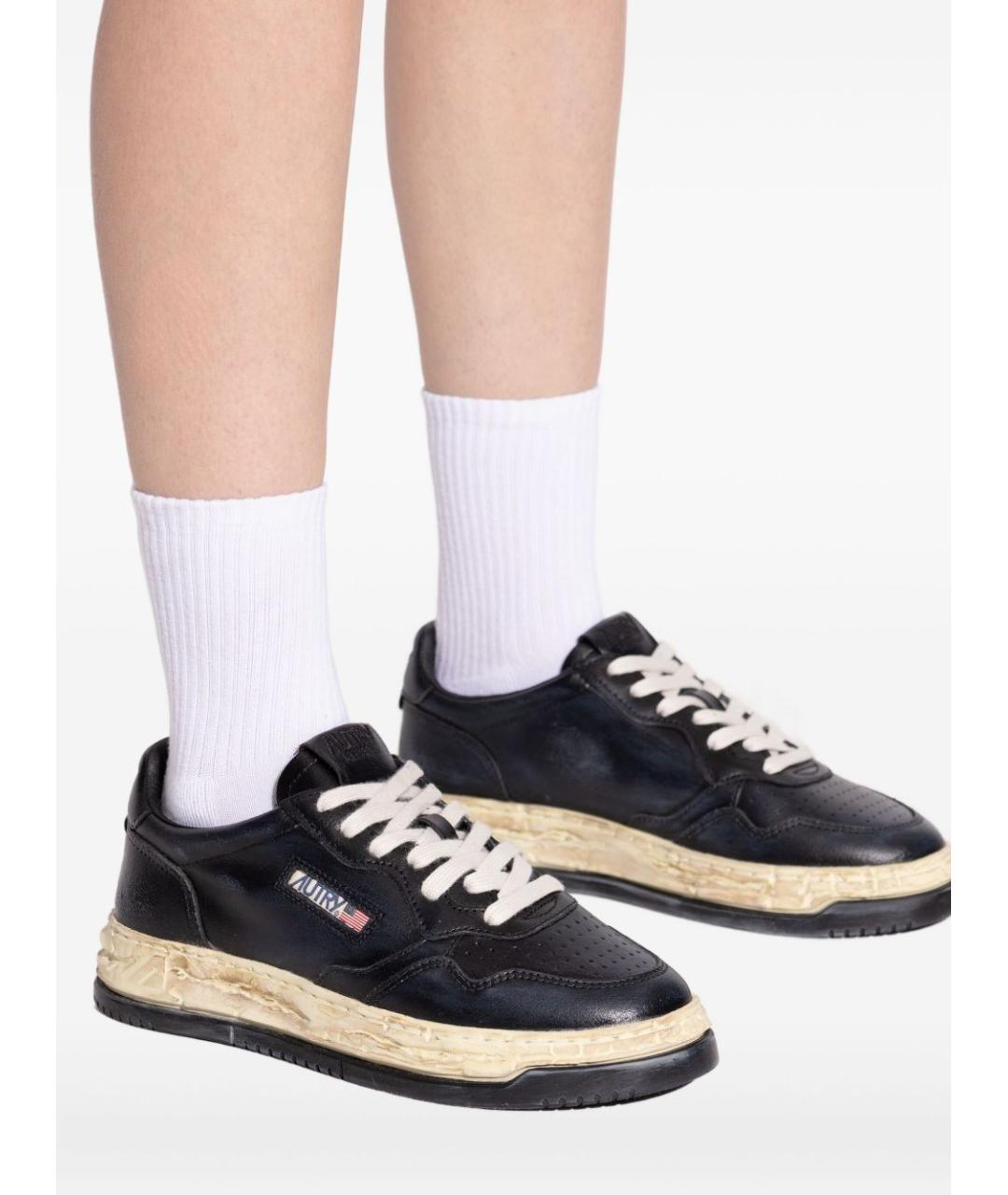 AUTRY Черные кожаные кроссовки, фото 2