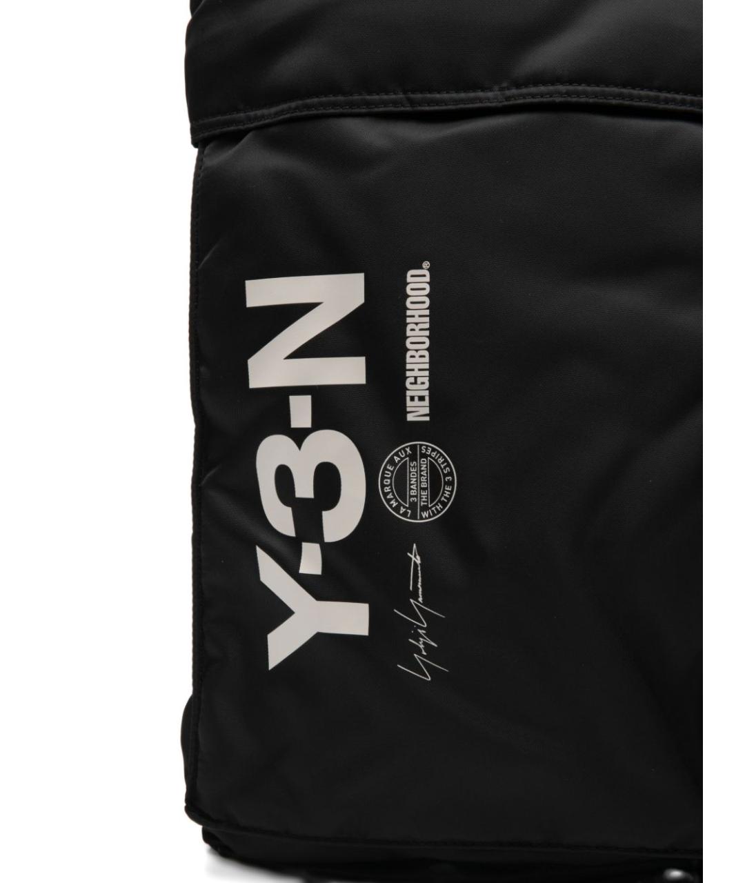 Y-3 Черная синтетическая сумка тоут, фото 3