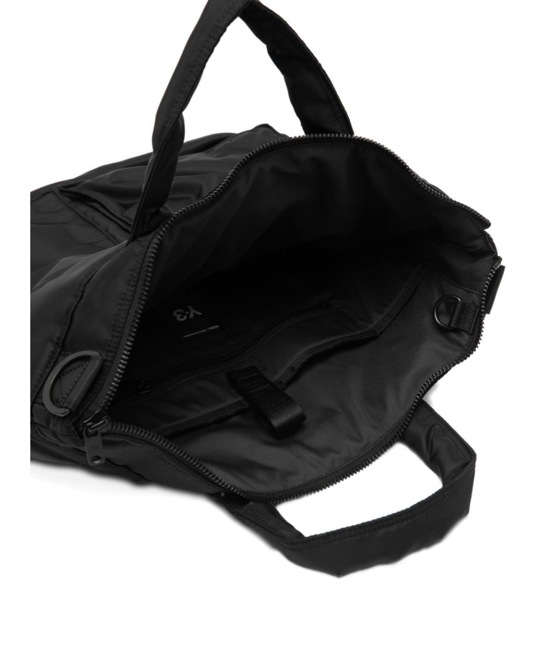 Y-3 Черная синтетическая сумка тоут, фото 4