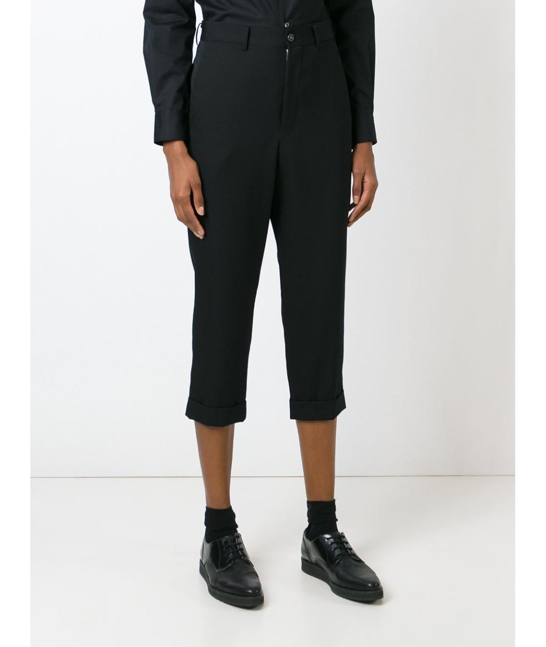 COMME DES GARÇONS Черные вискозные прямые брюки, фото 3