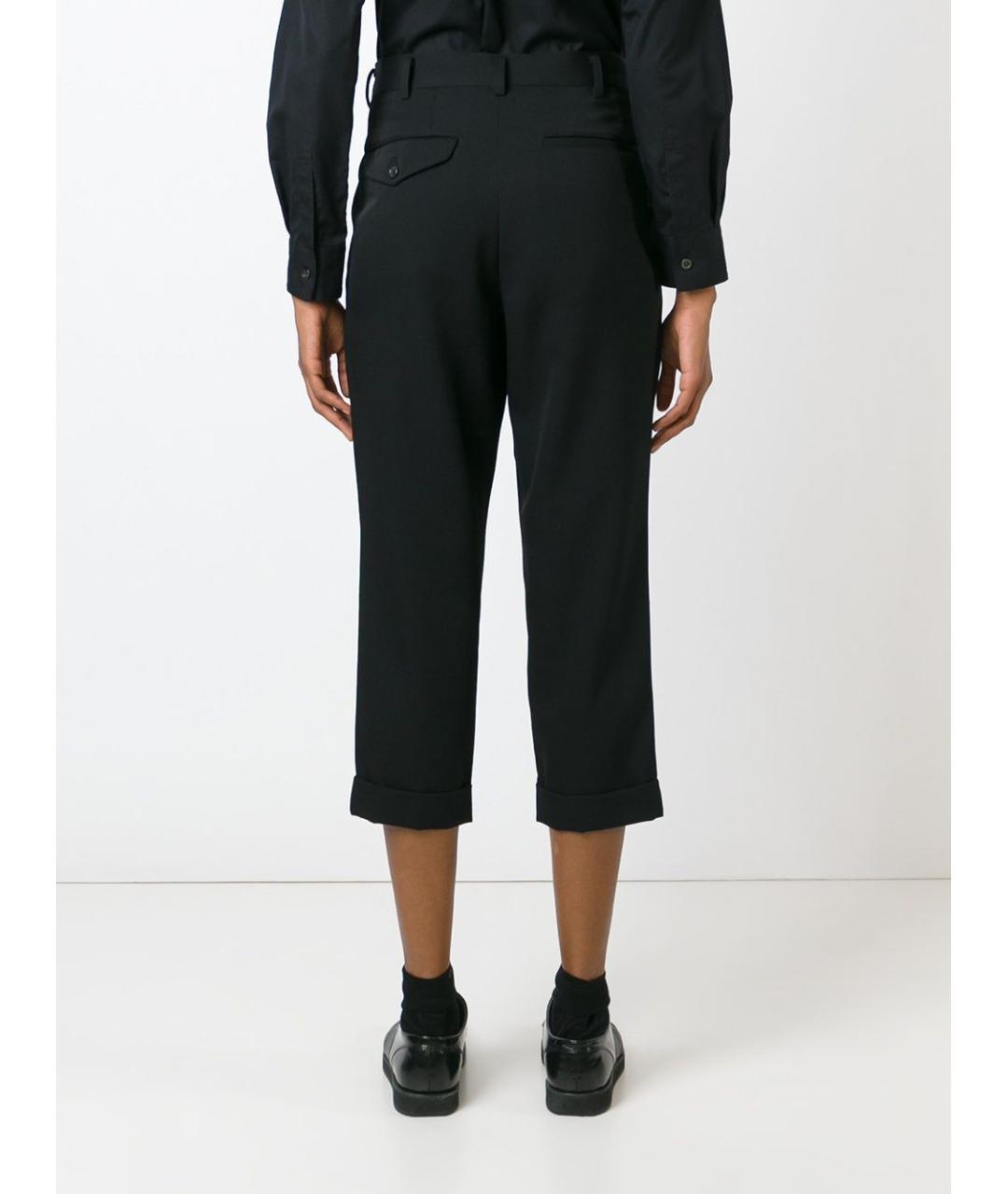 COMME DES GARÇONS Черные вискозные прямые брюки, фото 4