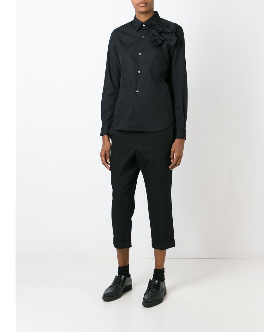 COMME DES GARÇONS Черные вискозные прямые брюки, фото 2