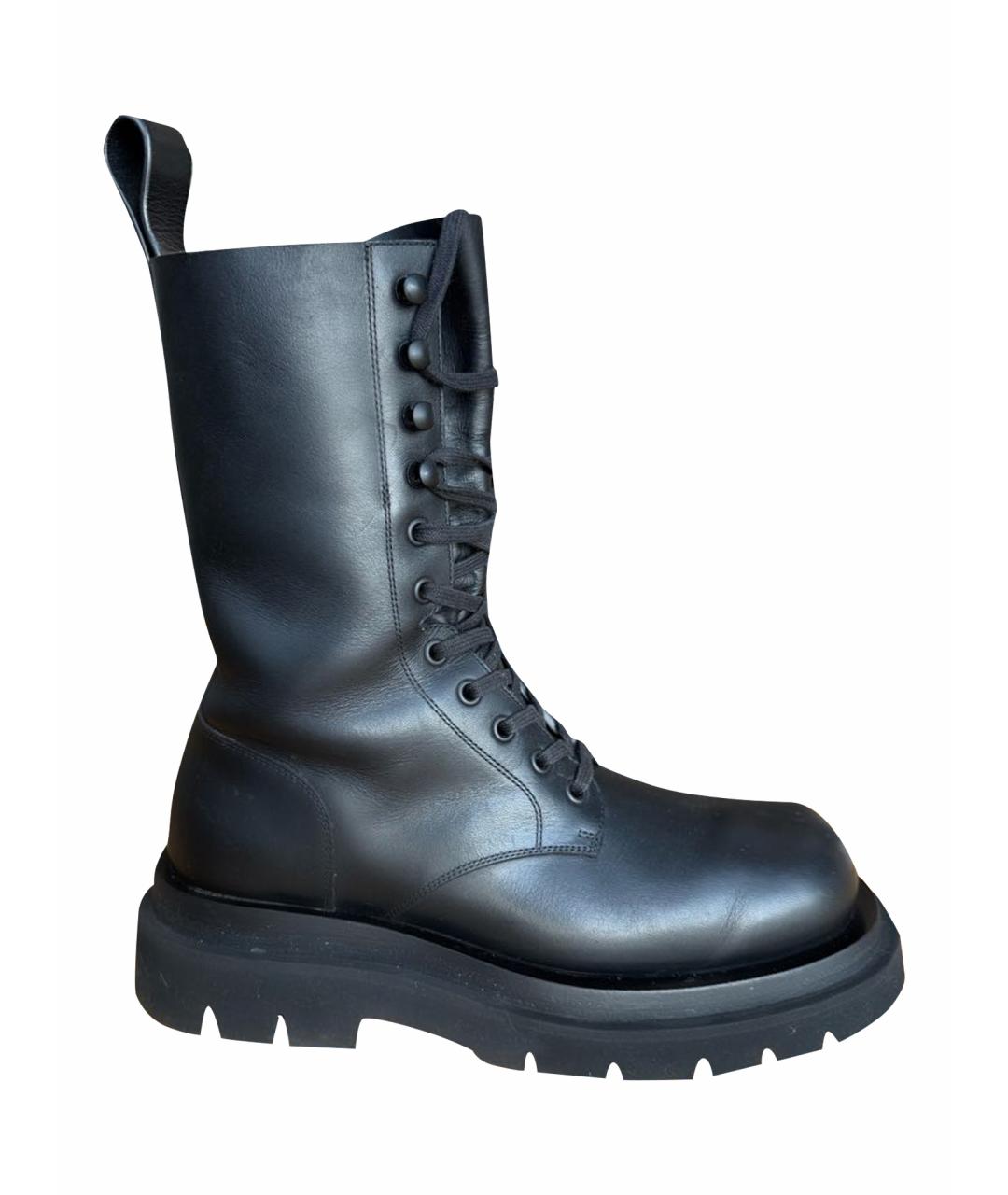 BOTTEGA VENETA Черные кожаные сапоги, фото 1