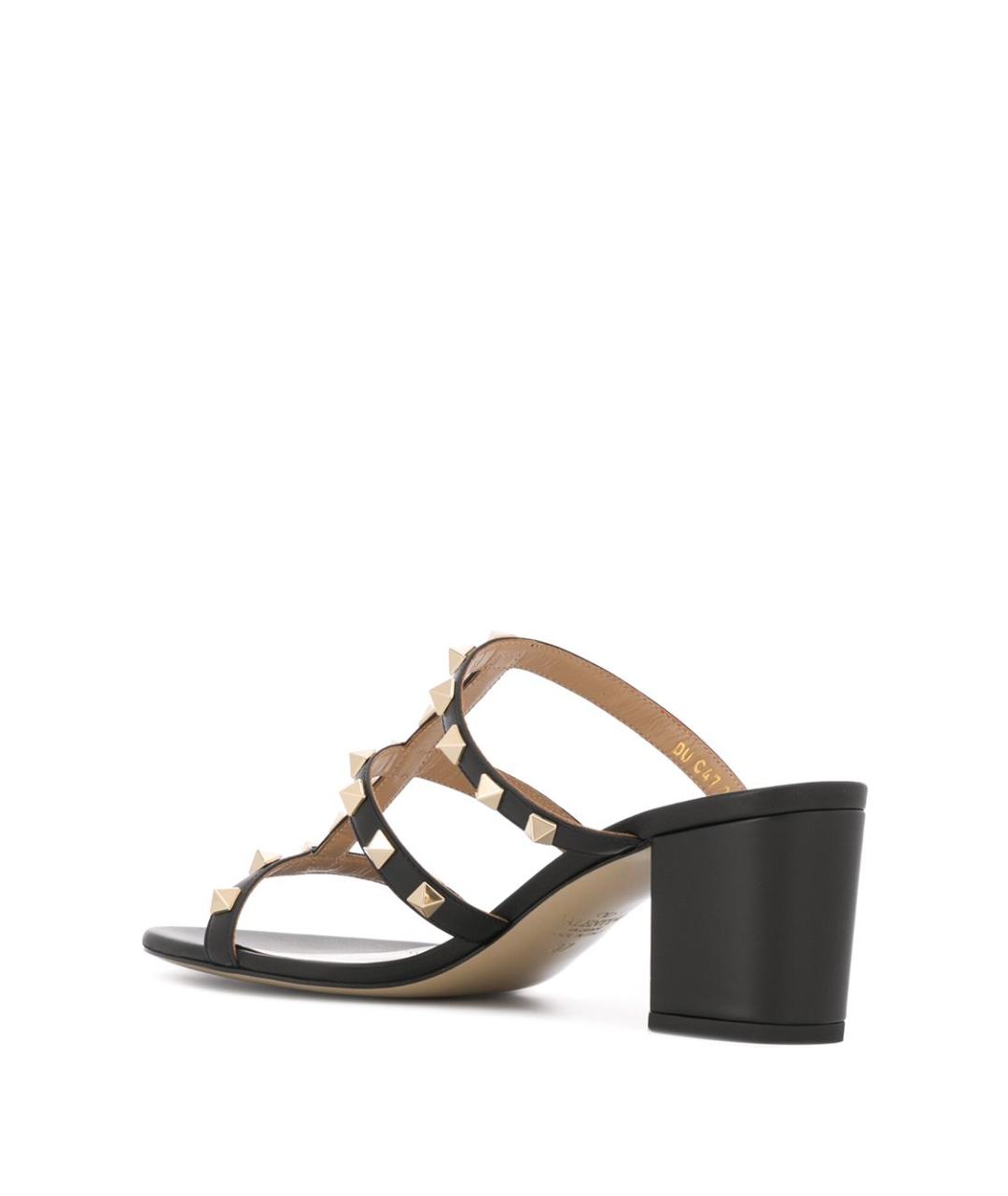 VALENTINO Черные кожаные сандалии, фото 3