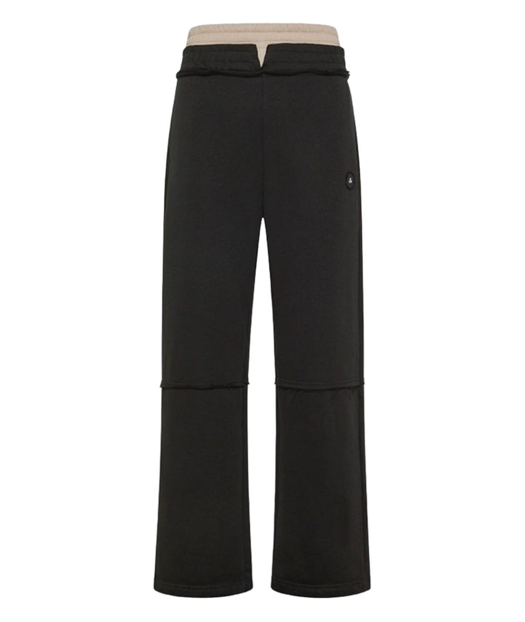 PEUTEREY Черные хлопковые повседневные брюки, фото 1