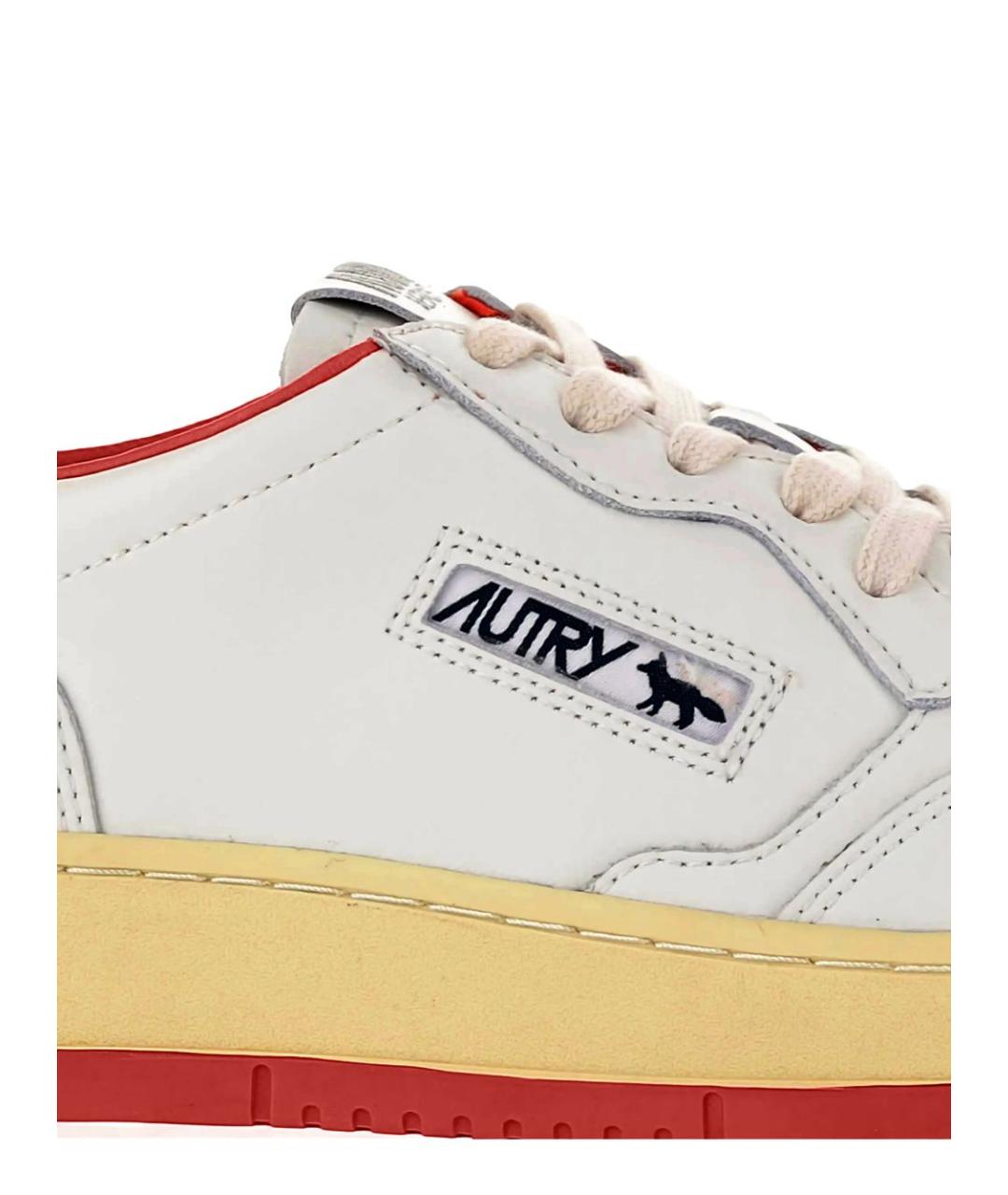 AUTRY Красные кожаные низкие кроссовки / кеды, фото 2