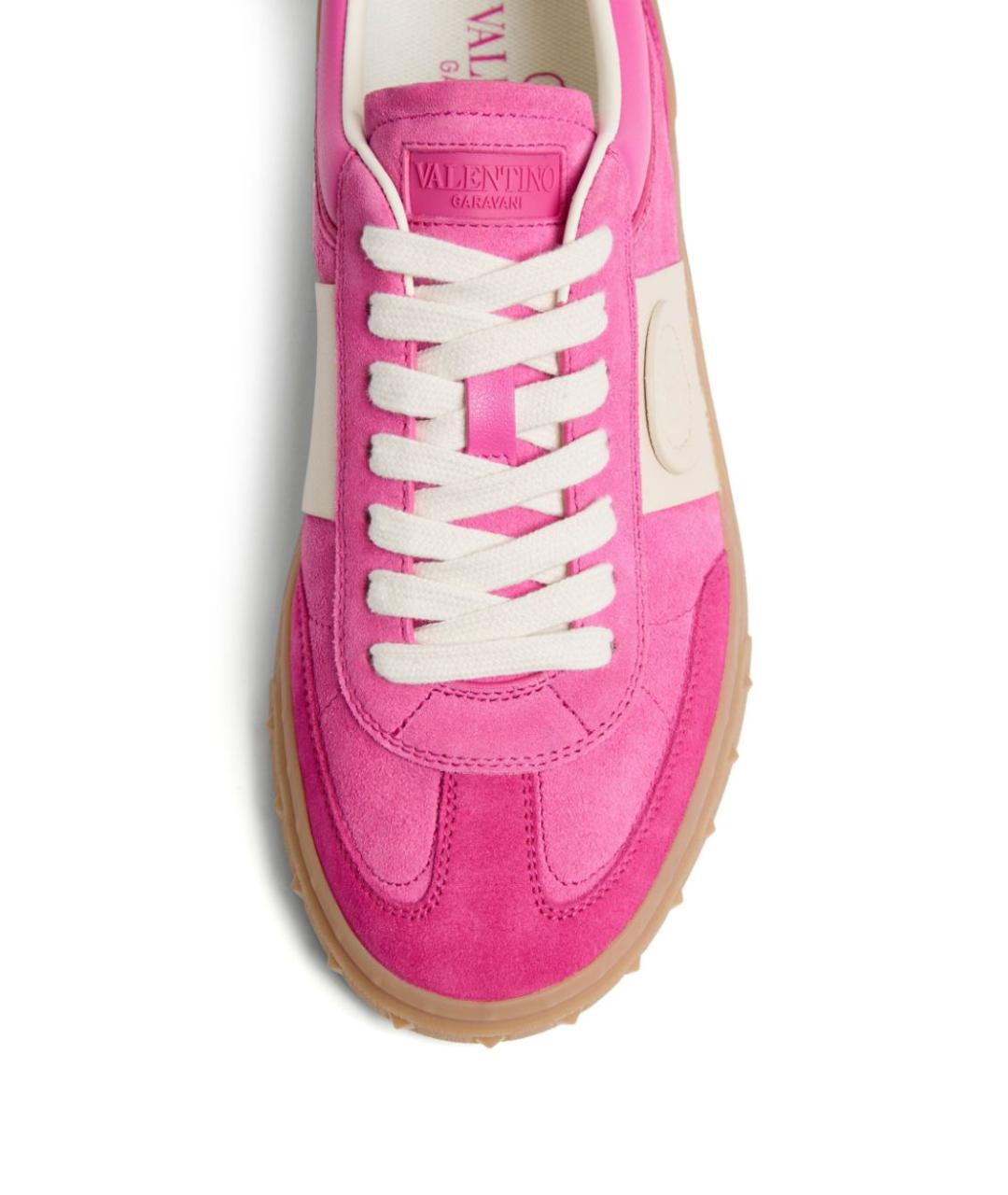 VALENTINO Розовые кожаные кроссовки, фото 6