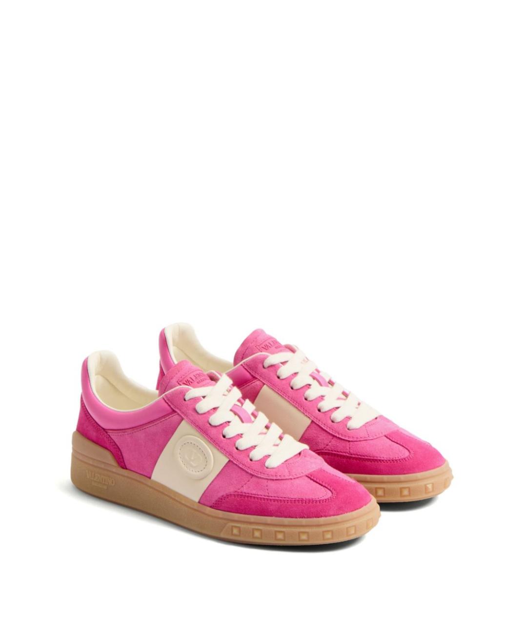 VALENTINO Розовые кожаные кроссовки, фото 7