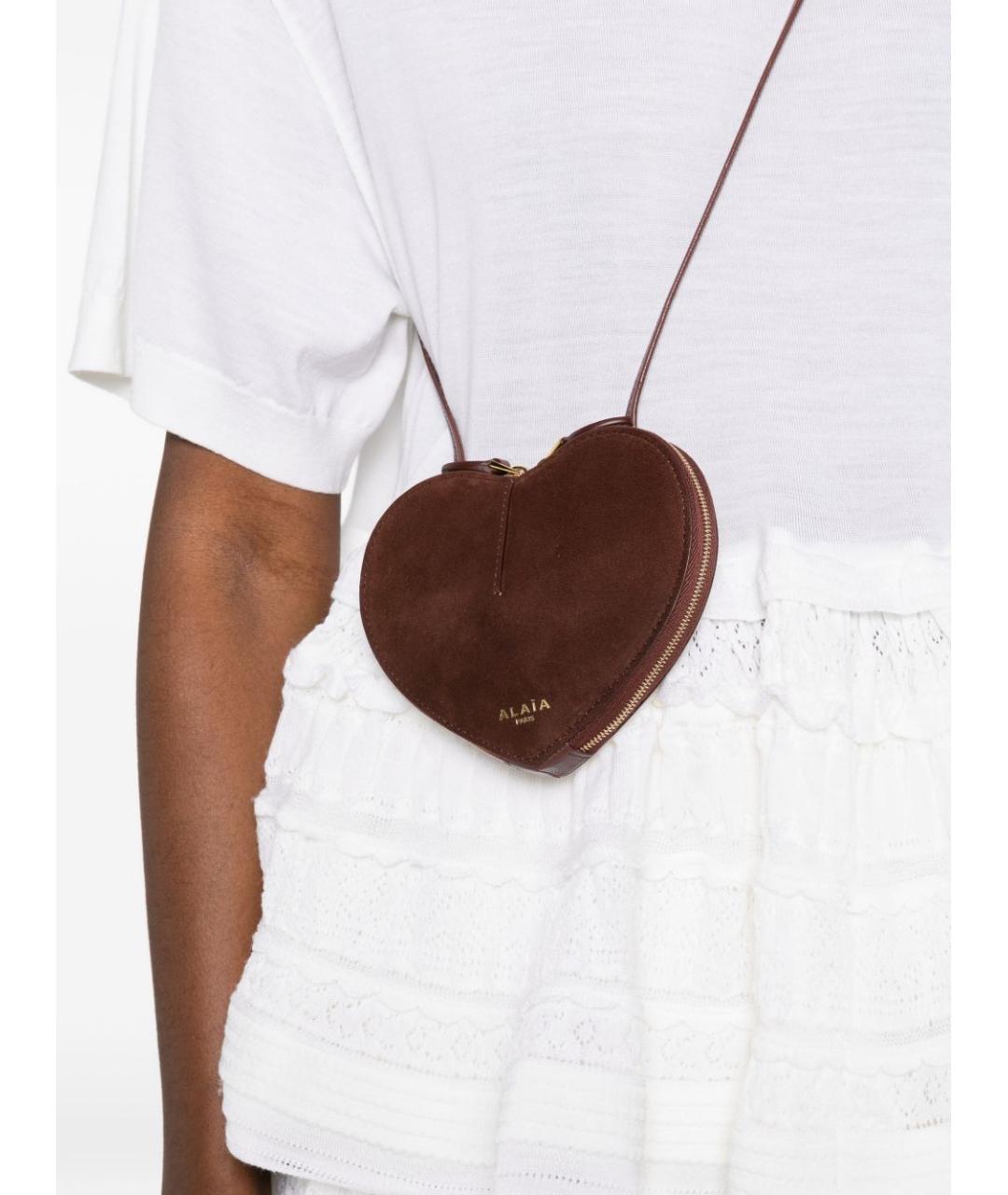 ALAIA Коричневая замшевая сумка через плечо, фото 4