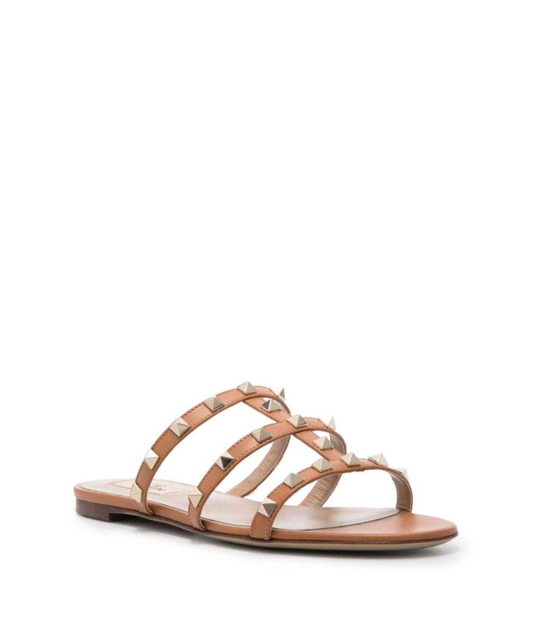 VALENTINO Коричневые кожаные сандалии, фото 3