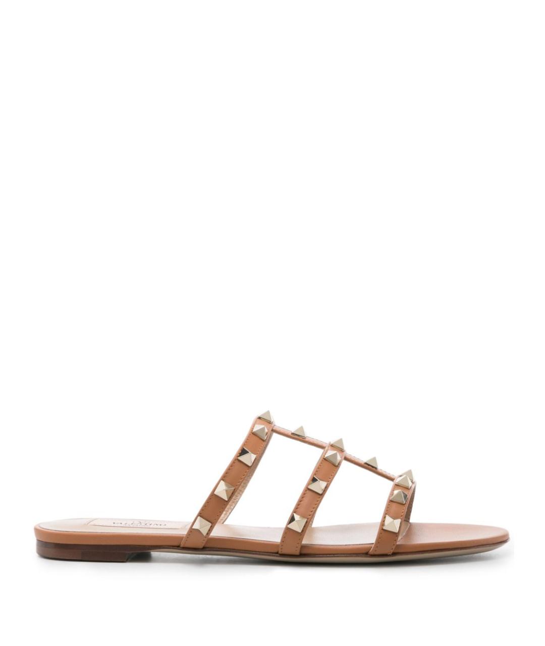 VALENTINO Коричневые кожаные сандалии, фото 1