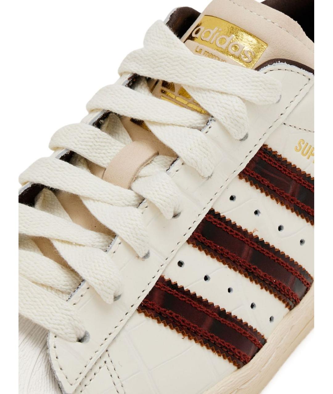 ADIDAS Белые кожаные низкие кроссовки / кеды, фото 3