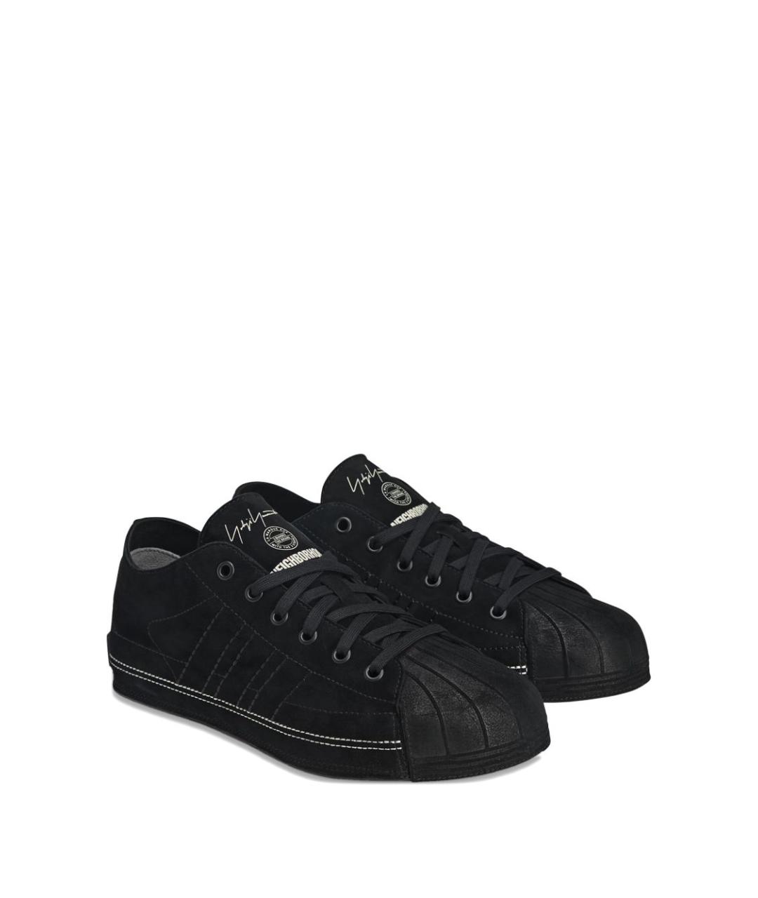 Y-3 Черные замшевые низкие кроссовки / кеды, фото 2