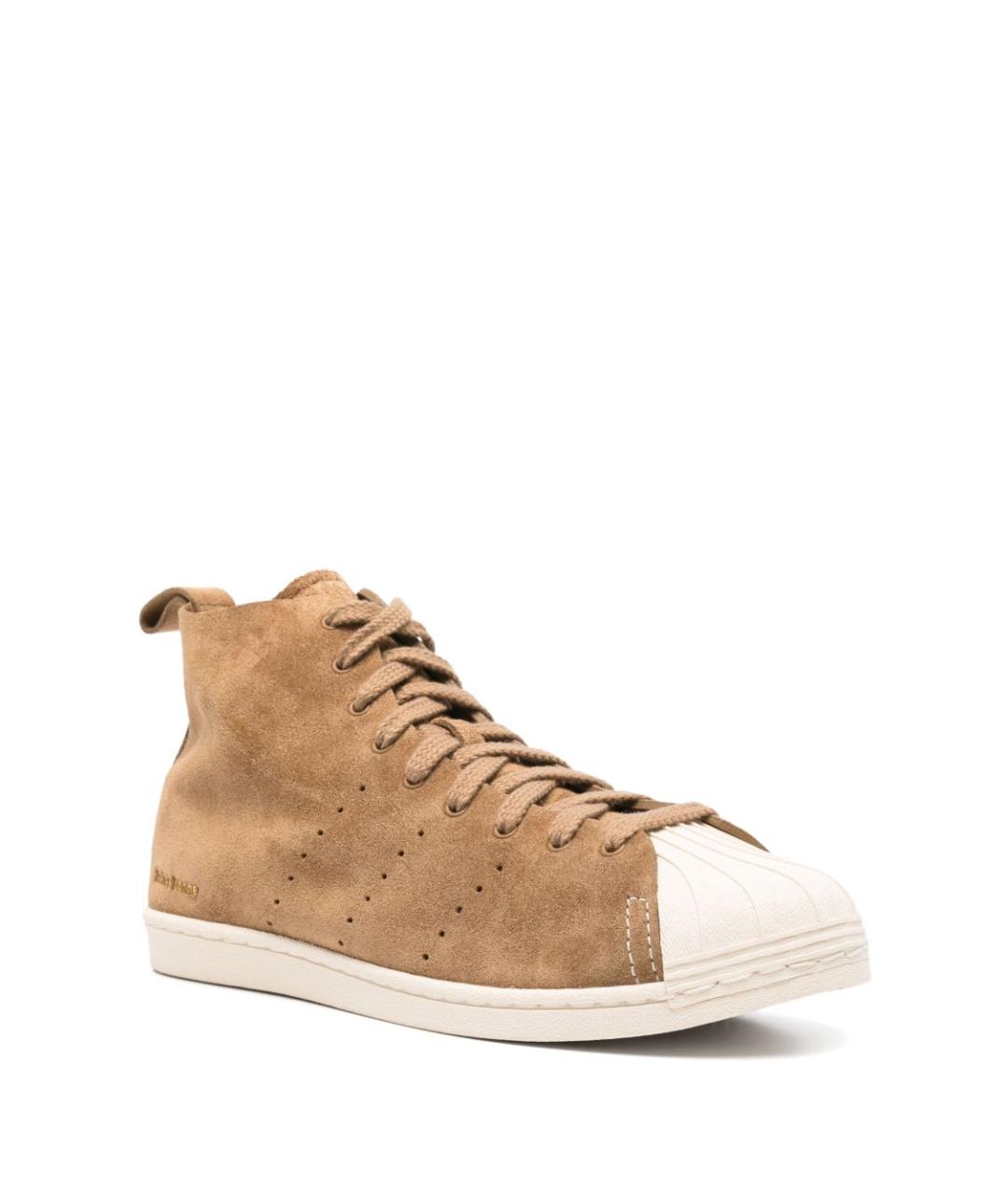 ADIDAS Бежевые замшевые высокие кроссовки / кеды, фото 3